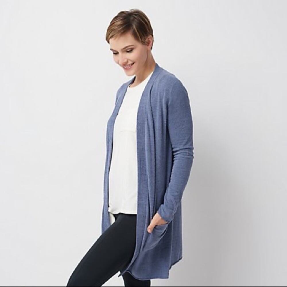 Barefoot Dreams Cozychic Ultra Lite Long Cardi cardigan Lagoon‎ Blue Size 1X